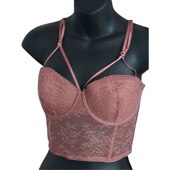Beautiful EXCELLENT CONDITION Victoria’s Secret Very Sexy Floral Lace Corset Top - Picture 1 of 6